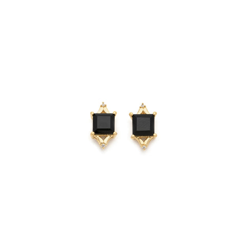 Boucles d'oreilles - Diana or + onyx noir